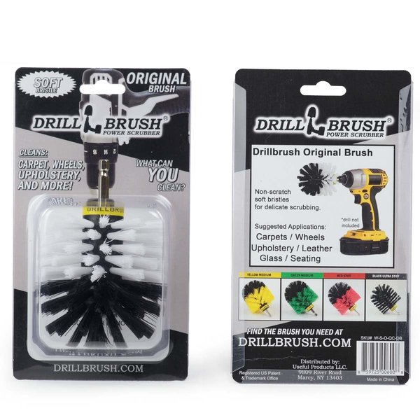 Drillbrush Car Cleaning Supplies – Wheel Brush – Soft White Original Drill Brush O-W-QC-DB